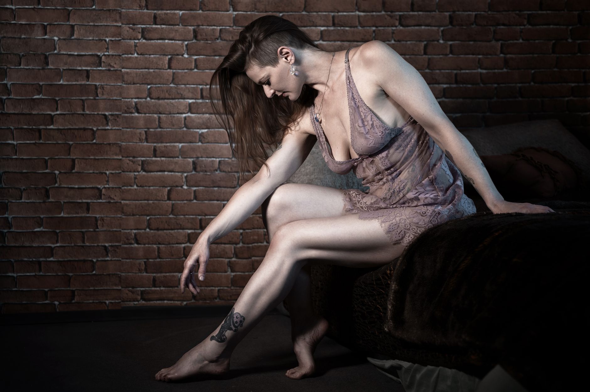 Intimate boudoir setting