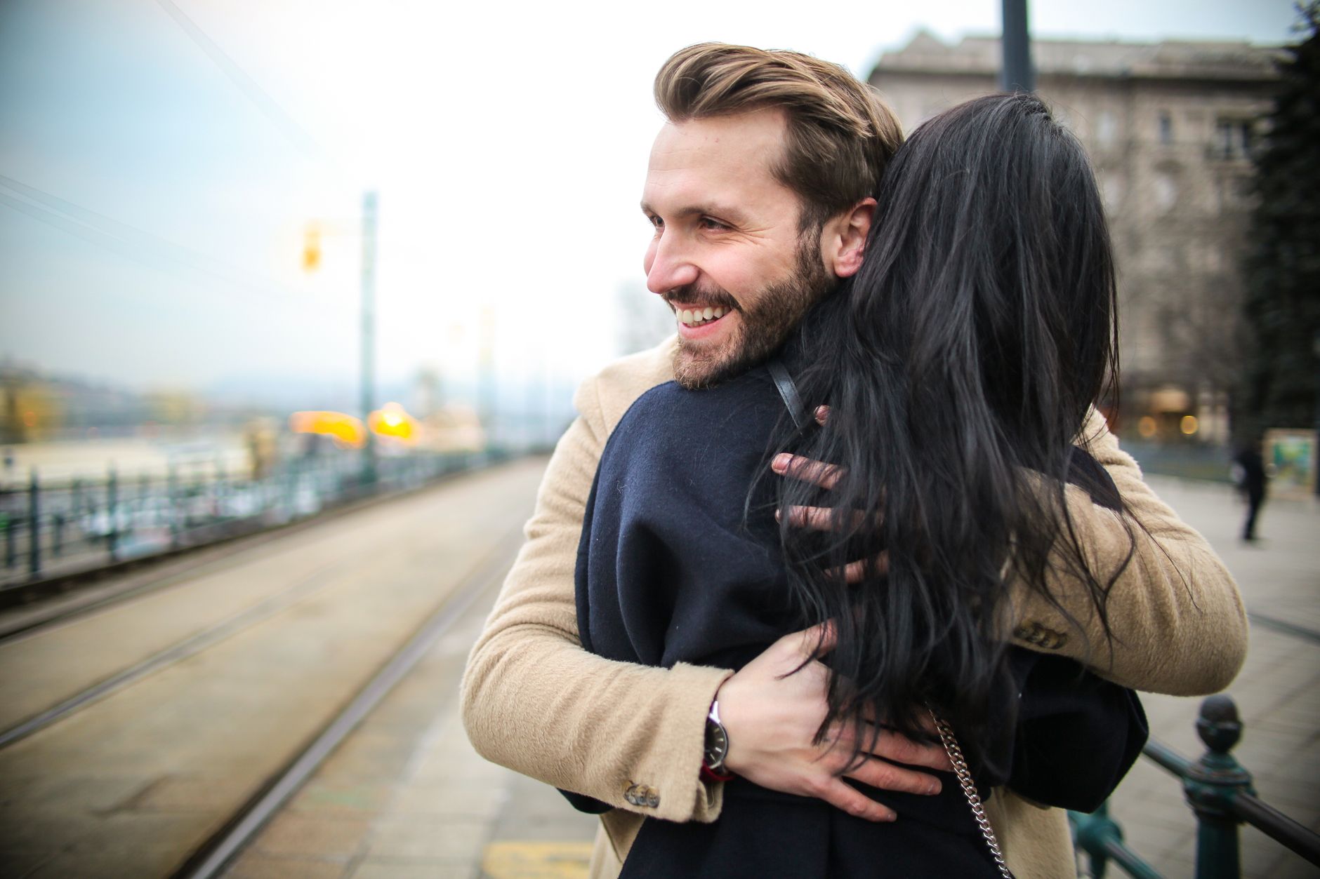 Couple embracing