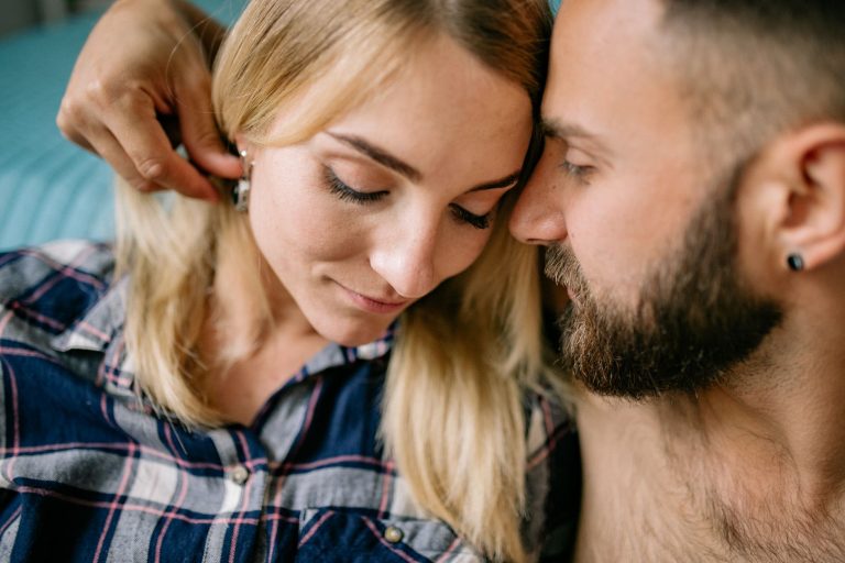 Couple embracing