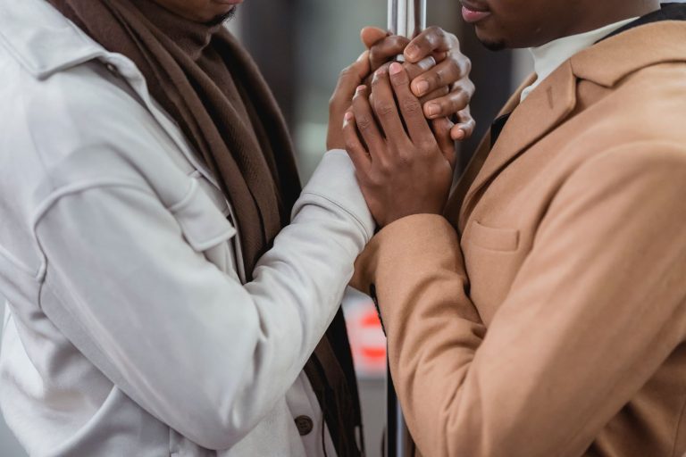 Couple embracing