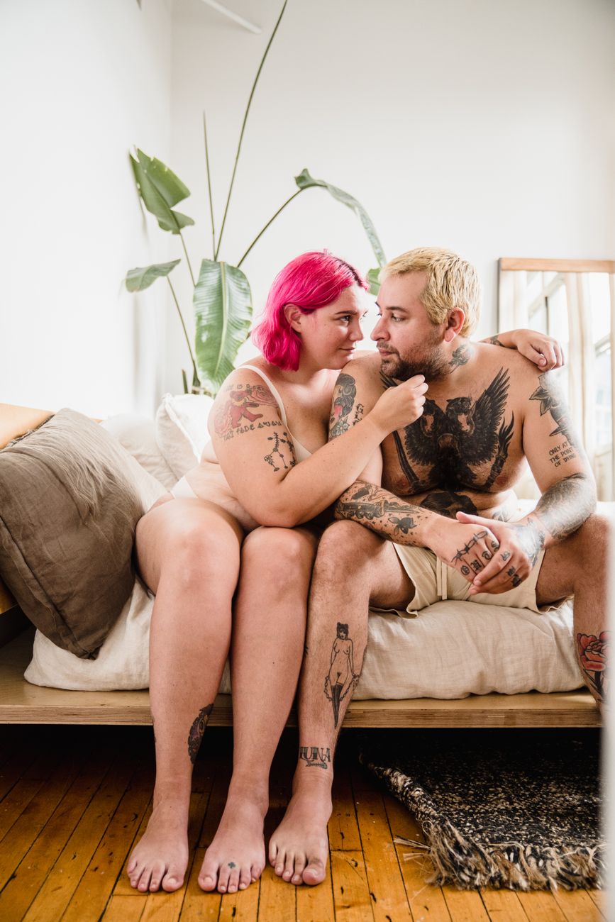 Couple embracing
