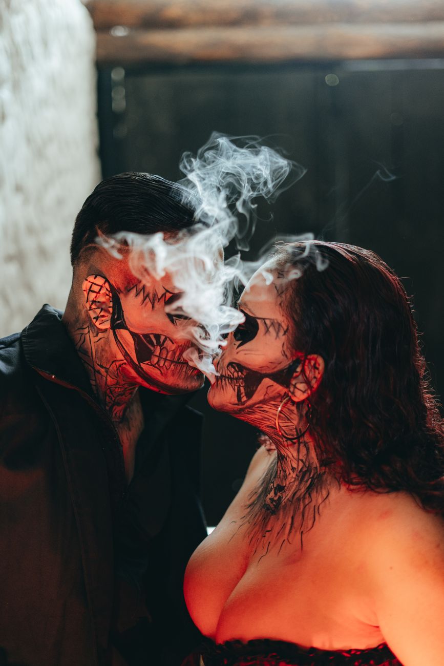 Couple embracing