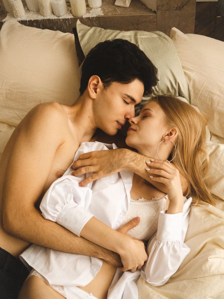 Couple embracing