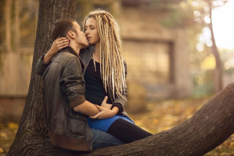 Couple embracing